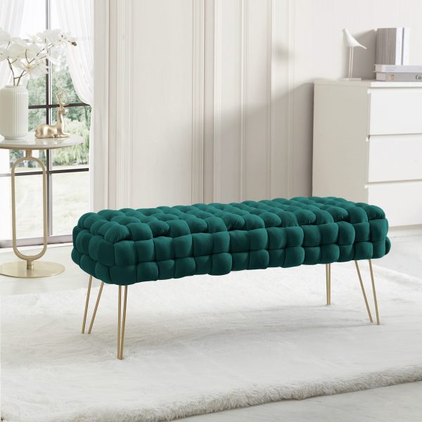 Mirage Velvet Woven Bench Ottoman