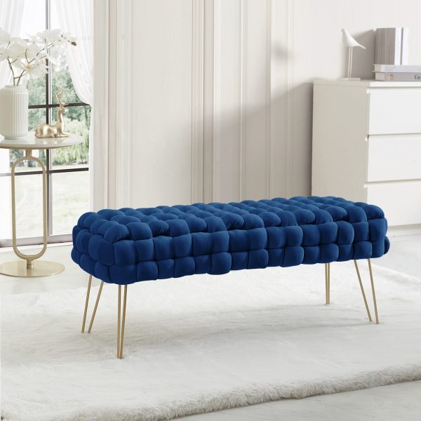 Mirage Velvet Woven Bench Ottoman