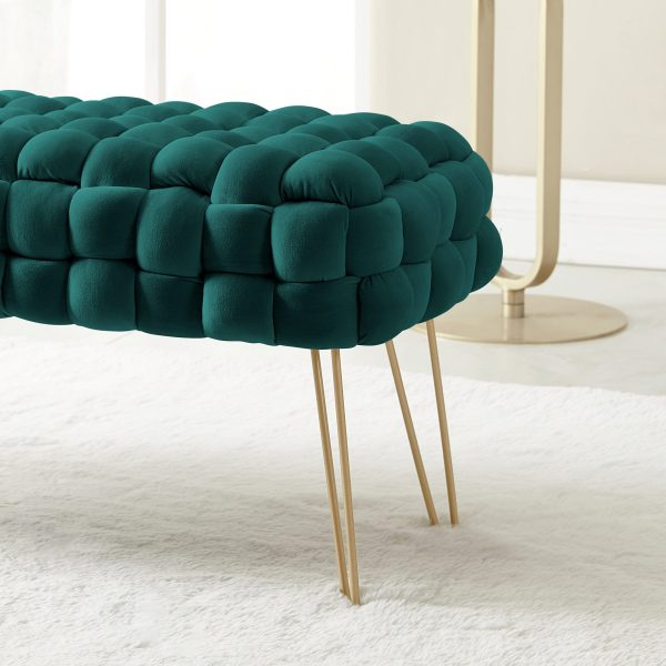 Mirage Velvet Woven Bench Ottoman - Image 5