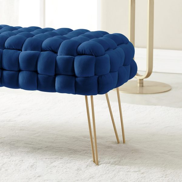 Mirage Velvet Woven Bench Ottoman - Image 4
