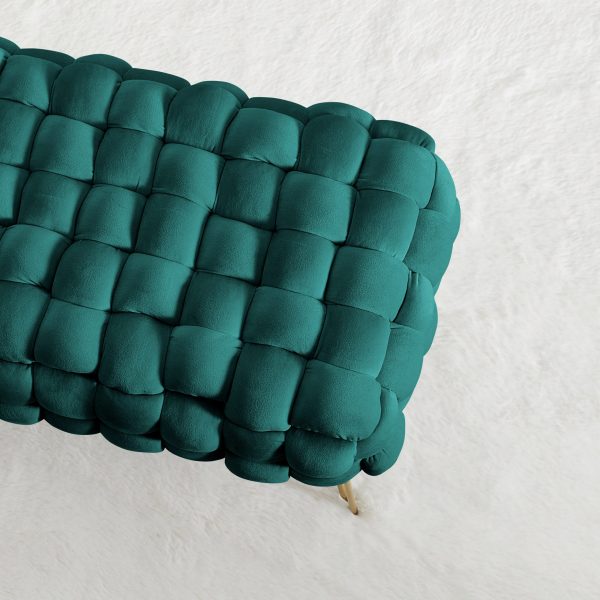 Mirage Velvet Woven Bench Ottoman - Image 4